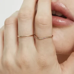 Fashion Thin Plain Stacker Ring in 10k Gold Bridal Gifts | Under $150