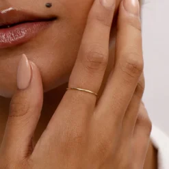 Fashion Thin Plain Stacker Ring in 10k Gold Bridal Gifts | Under $150
