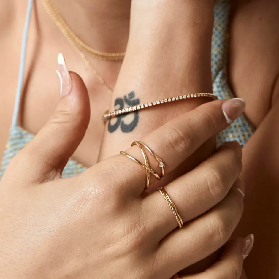 Fashion Thin Plain Stacker Ring in 10k Gold Bridal Gifts | Under $150