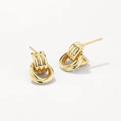 Hot Trio Knot Doorknocker Earrings in Gold 18k Fine Gold Plated | Earrings