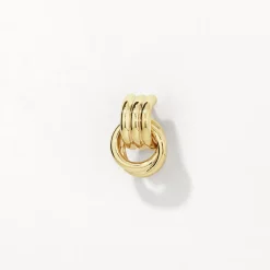 Hot Trio Knot Doorknocker Earrings in Gold 18k Fine Gold Plated | Earrings