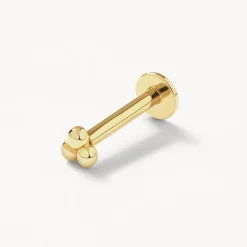 Sale Triple Ball Helix Single Stud Earring in 10k Gold 10k Gold | Earrings