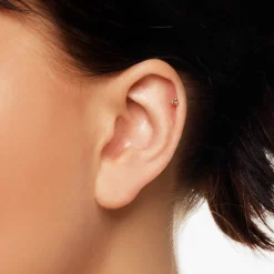 Sale Triple Ball Helix Single Stud Earring in 10k Gold 10k Gold | Earrings