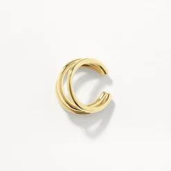 Discount Triple Band Single Ear Cuff in Gold 18k Fine Gold Plated | Earrings