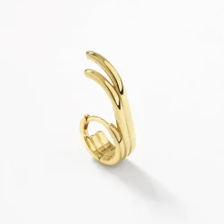 New Triple  Lobe Cuff Huggie Earring in Gold 18k Fine Gold Plated | Earrings