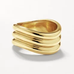 Best Triple Wave Ring in Gold 18k Fine Gold Plated | Rings