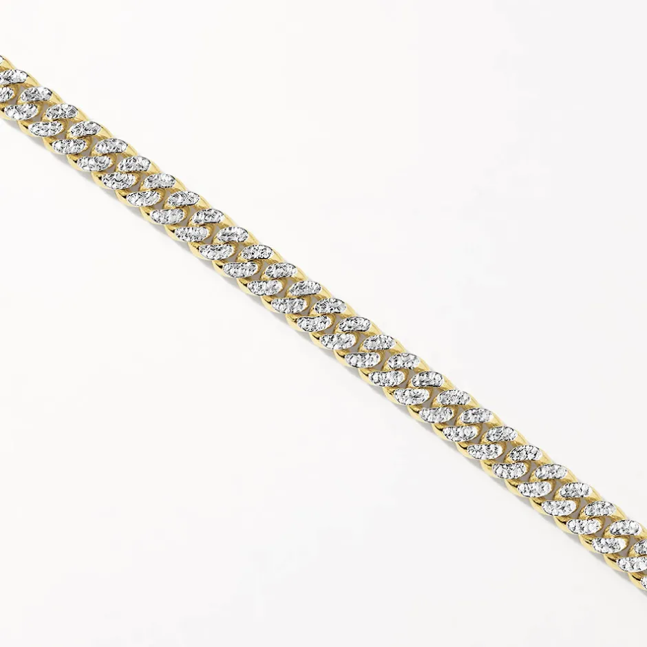 Outlet Two Tone Cuban Chain Bracelet in Gold 18k Fine Gold Plated | Bracelets & Bangles