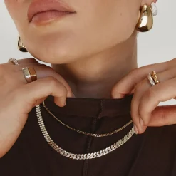 Best Two Tone Cuban Chain Necklace in Gold 18k Fine Gold Plated | Necklaces & Pendants