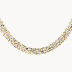 Best Two Tone Cuban Chain Necklace in Gold 18k Fine Gold Plated | Necklaces & Pendants