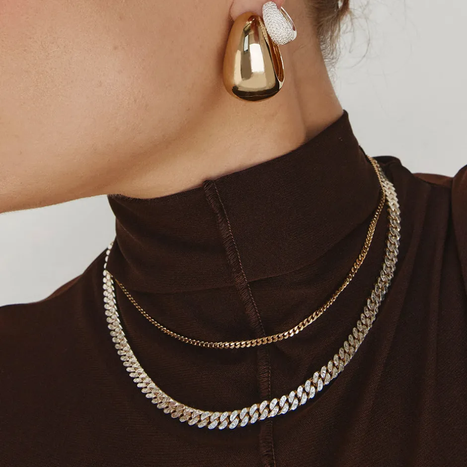 Best Two Tone Cuban Chain Necklace in Gold 18k Fine Gold Plated | Necklaces & Pendants