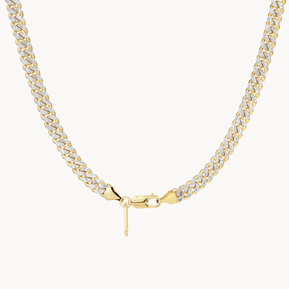 Best Two Tone Cuban Chain Necklace in Gold 18k Fine Gold Plated | Necklaces & Pendants