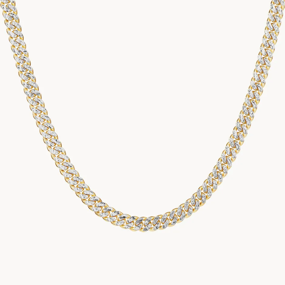 Best Two Tone Cuban Chain Necklace in Gold 18k Fine Gold Plated | Necklaces & Pendants