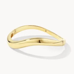 Clearance Wave Dome Bangle in Gold 18k Fine Gold Plated | Bracelets & Bangles