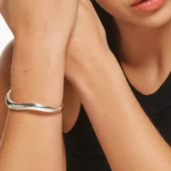 Best Wave Dome Bangle in Silver 925 Sterling Silver | Bracelets & Bangles