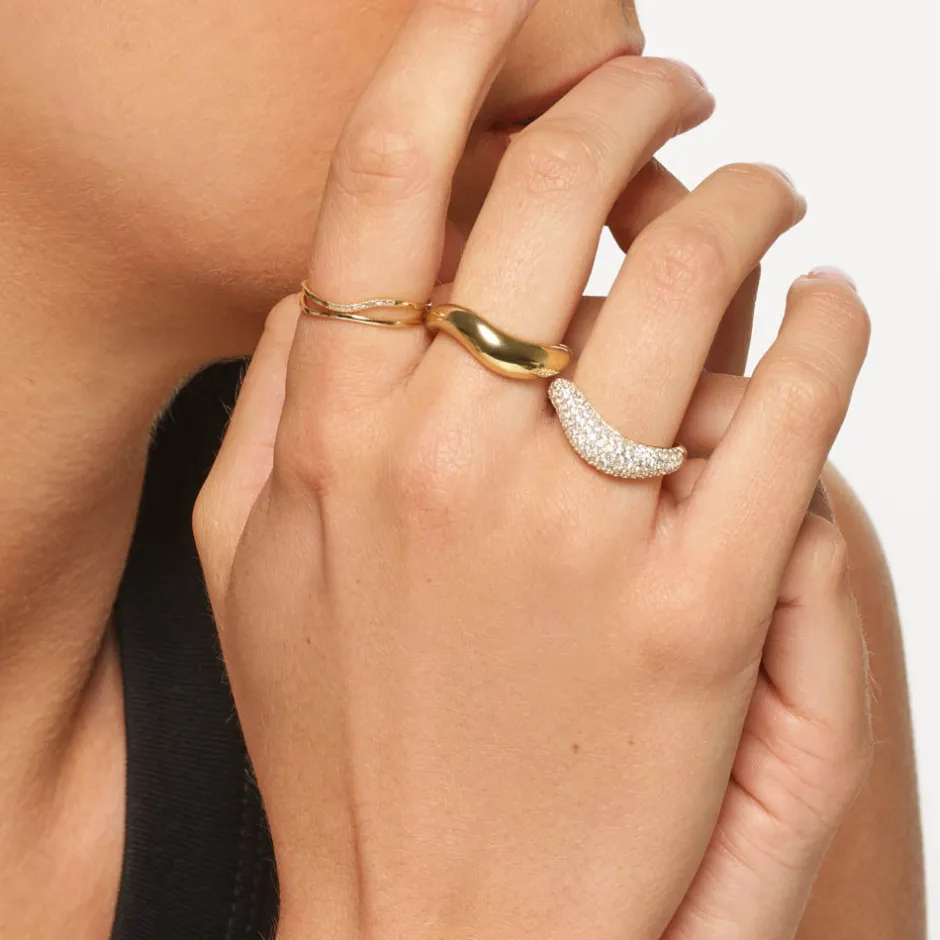 Discount Wave Dome Ring in Gold 18k Fine Gold Plated | Rings