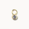 Sale White Topaz Circle Charm in 10k Gold Natural Gemstones | 10k Gold