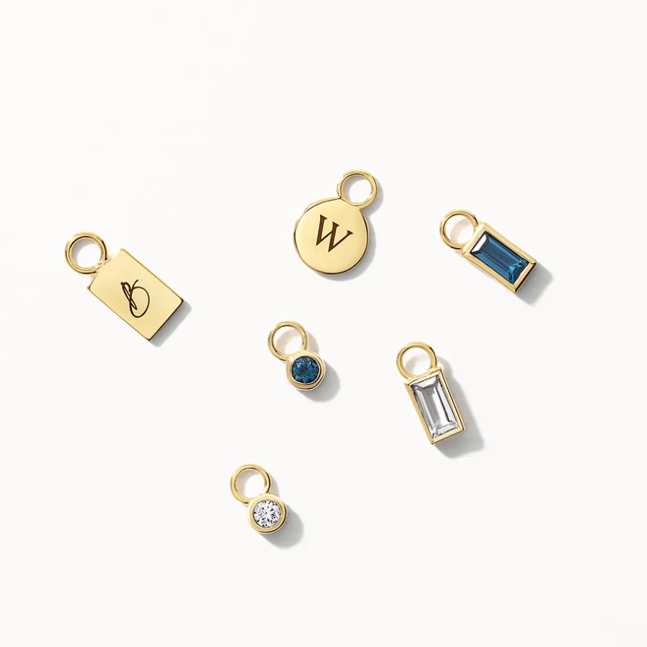 Sale White Topaz Circle Charm in 10k Gold Natural Gemstones | 10k Gold