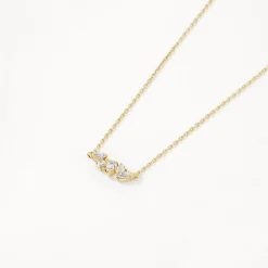 Discount White Topaz Pendant Necklace in Gold Natural Gemstones | 18k Fine Gold Plated
