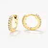 Hot White Topaz Rainbow Huggie Earrings in Gold Best Friend Gifts | Symbolic Jewellery