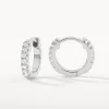 Fashion White Topaz Rainbow Huggie Earrings in Silver Symbolic Jewellery | Natural Gemstones