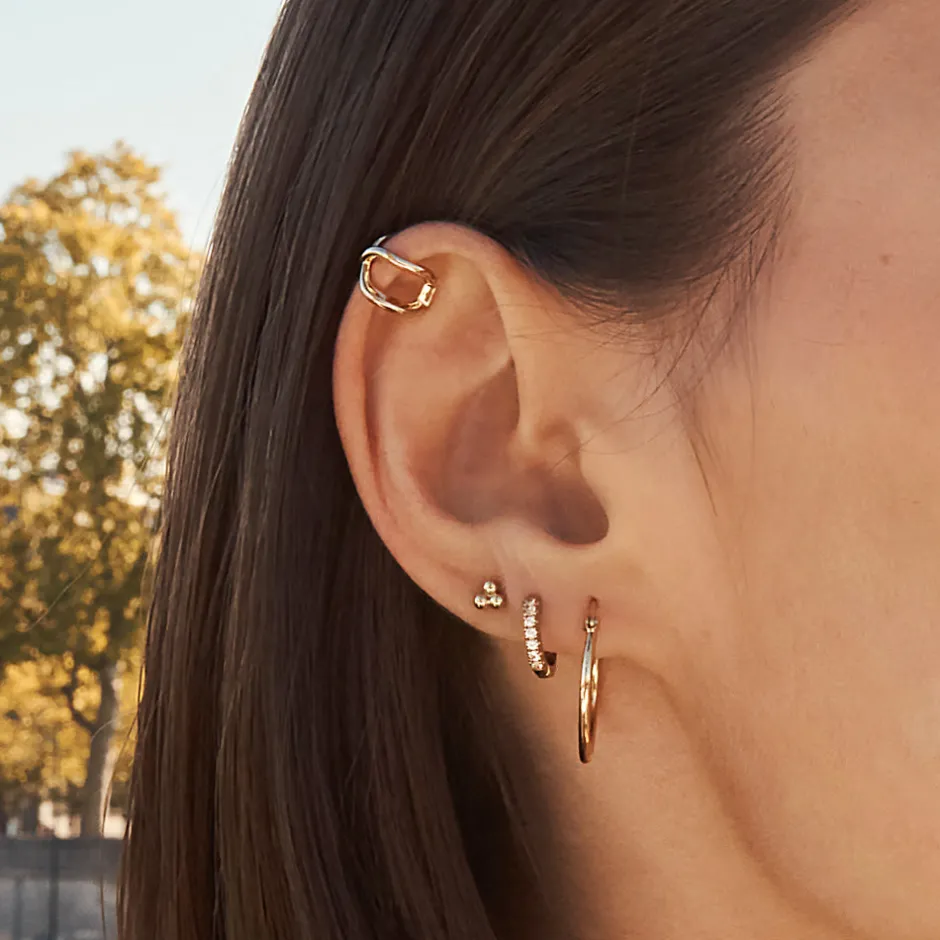 Hot White Topaz Rainbow Huggie Earrings in Gold Best Friend Gifts | Symbolic Jewellery