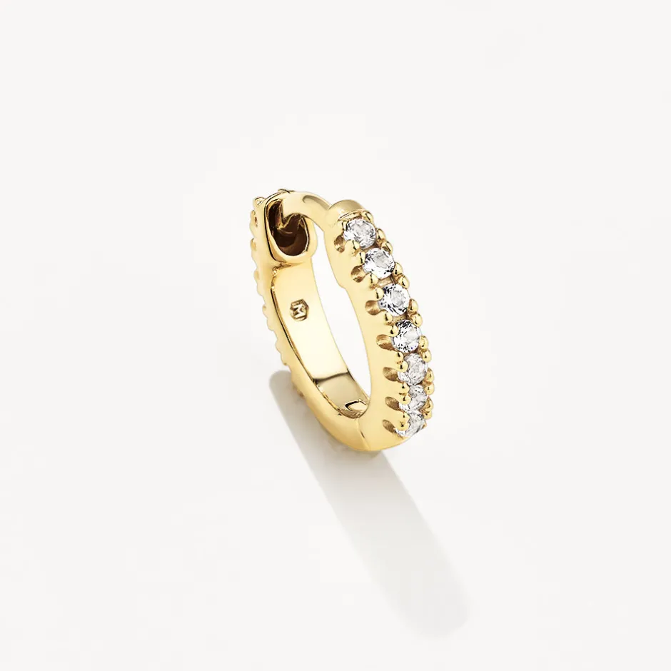 Hot White Topaz Rainbow Huggie Earrings in Gold Best Friend Gifts | Symbolic Jewellery