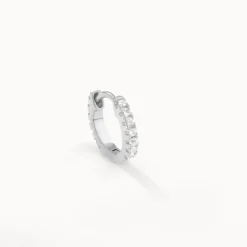 Fashion White Topaz Rainbow Huggie Earrings in Silver Symbolic Jewellery | Natural Gemstones