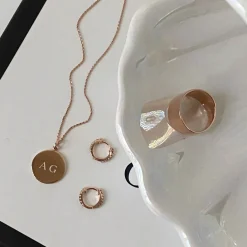 Best White Topaz Rainbow Huggie Earrings in Rose Gold Best Friend Gifts | Symbolic Jewellery