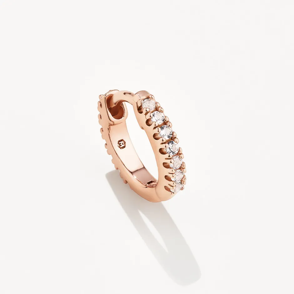 Best White Topaz Rainbow Huggie Earrings in Rose Gold Best Friend Gifts | Symbolic Jewellery