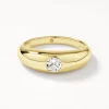 Fashion White Topaz Round Curve Pinky Ring in Gold Under $150 | Natural Gemstones