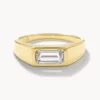 Discount White Topaz Signet Pinky Ring in Gold Gifts For Him | Natural Gemstones