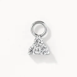 Sale White Topaz Trio Charm in Silver Natural Gemstones | 925 Sterling Silver