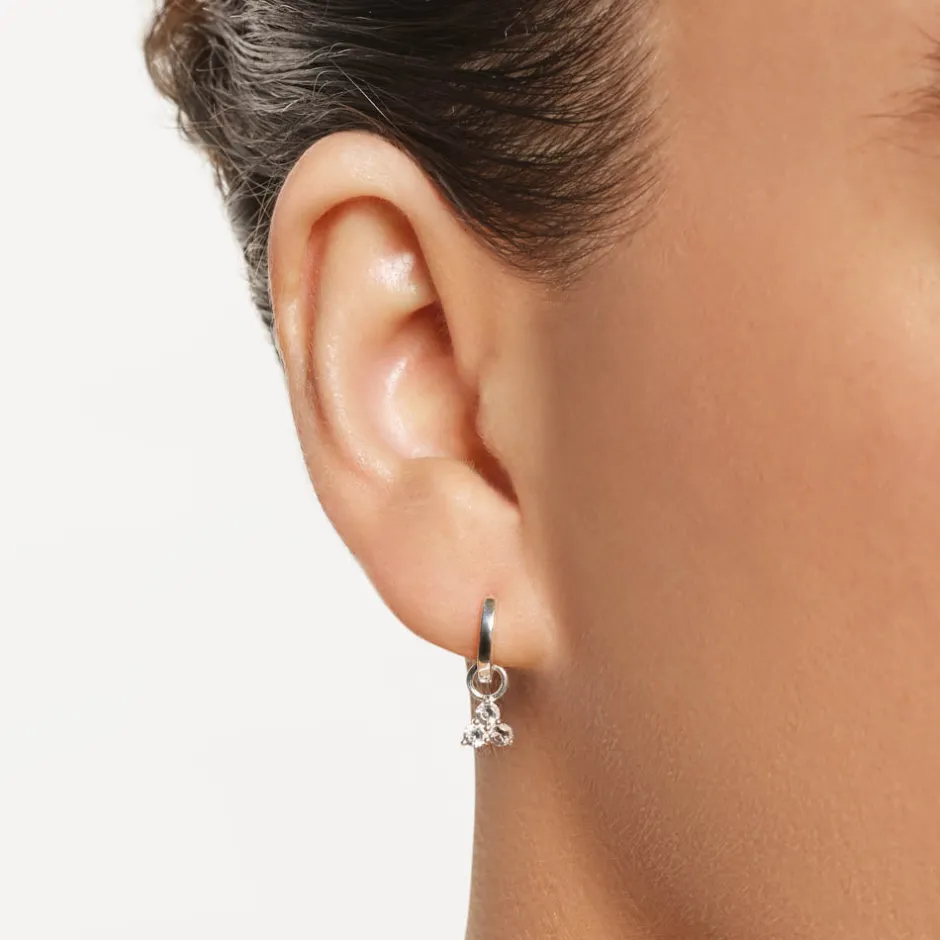 Sale White Topaz Trio Charm in Silver Natural Gemstones | 925 Sterling Silver