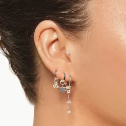 Sale White Topaz Trio Charm in Silver Natural Gemstones | 925 Sterling Silver