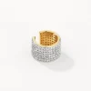 Fashion White Zircon Pave Chunky Ear Cuff in Gold Natural Gemstones | 18k Fine Gold Plated