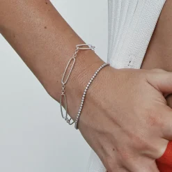 Discount Wire Paperclip Chain Bracelet in Silver 925 Sterling Silver | Bracelets & Bangles