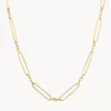 Online Wire Paperclip Chain Necklace in Gold 18k Fine Gold Plated | Necklaces & Pendants