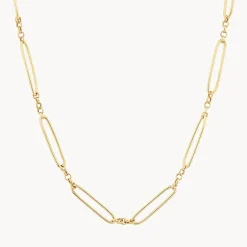 Online Wire Paperclip Chain Necklace in Gold 18k Fine Gold Plated | Necklaces & Pendants