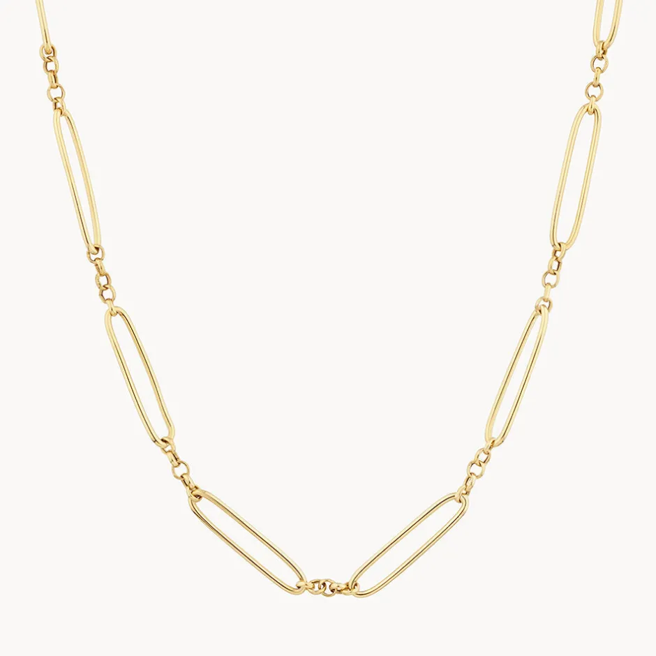 Online Wire Paperclip Chain Necklace in Gold 18k Fine Gold Plated | Necklaces & Pendants