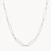 Discount Wire Paperclip Chain Necklace in Silver 925 Sterling Silver | Necklaces & Pendants