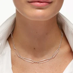 Discount Wire Paperclip Chain Necklace in Silver 925 Sterling Silver | Necklaces & Pendants