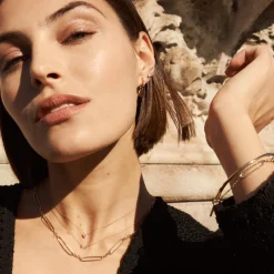 Online Wire Paperclip Chain Necklace in Gold 18k Fine Gold Plated | Necklaces & Pendants