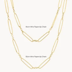 Online Wire Paperclip Chain Necklace in Gold 18k Fine Gold Plated | Necklaces & Pendants