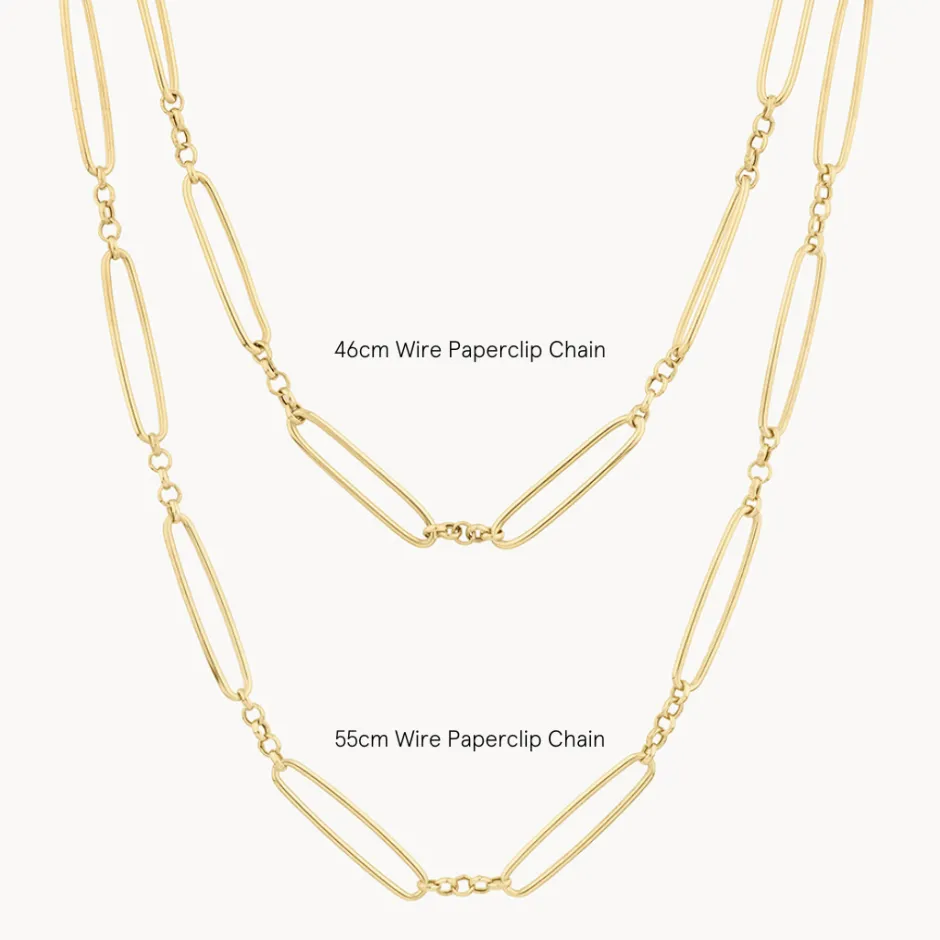 Online Wire Paperclip Chain Necklace in Gold 18k Fine Gold Plated | Necklaces & Pendants