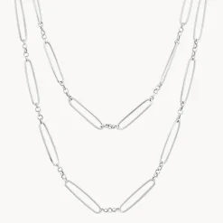 Discount Wire Paperclip Chain Necklace in Silver 925 Sterling Silver | Necklaces & Pendants