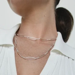 Discount Wire Paperclip Chain Necklace in Silver 925 Sterling Silver | Necklaces & Pendants