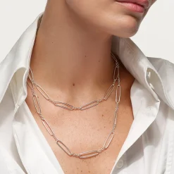 Discount Wire Paperclip Chain Necklace in Silver 925 Sterling Silver | Necklaces & Pendants